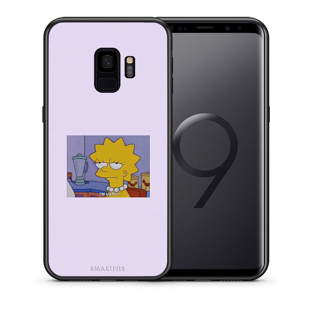 Θήκη Samsung S9 So Happy από τη Smartfits με σχέδιο στο πίσω μέρος και μαύρο περίβλημα | Samsung S9 So Happy case with colorful back and black bezels