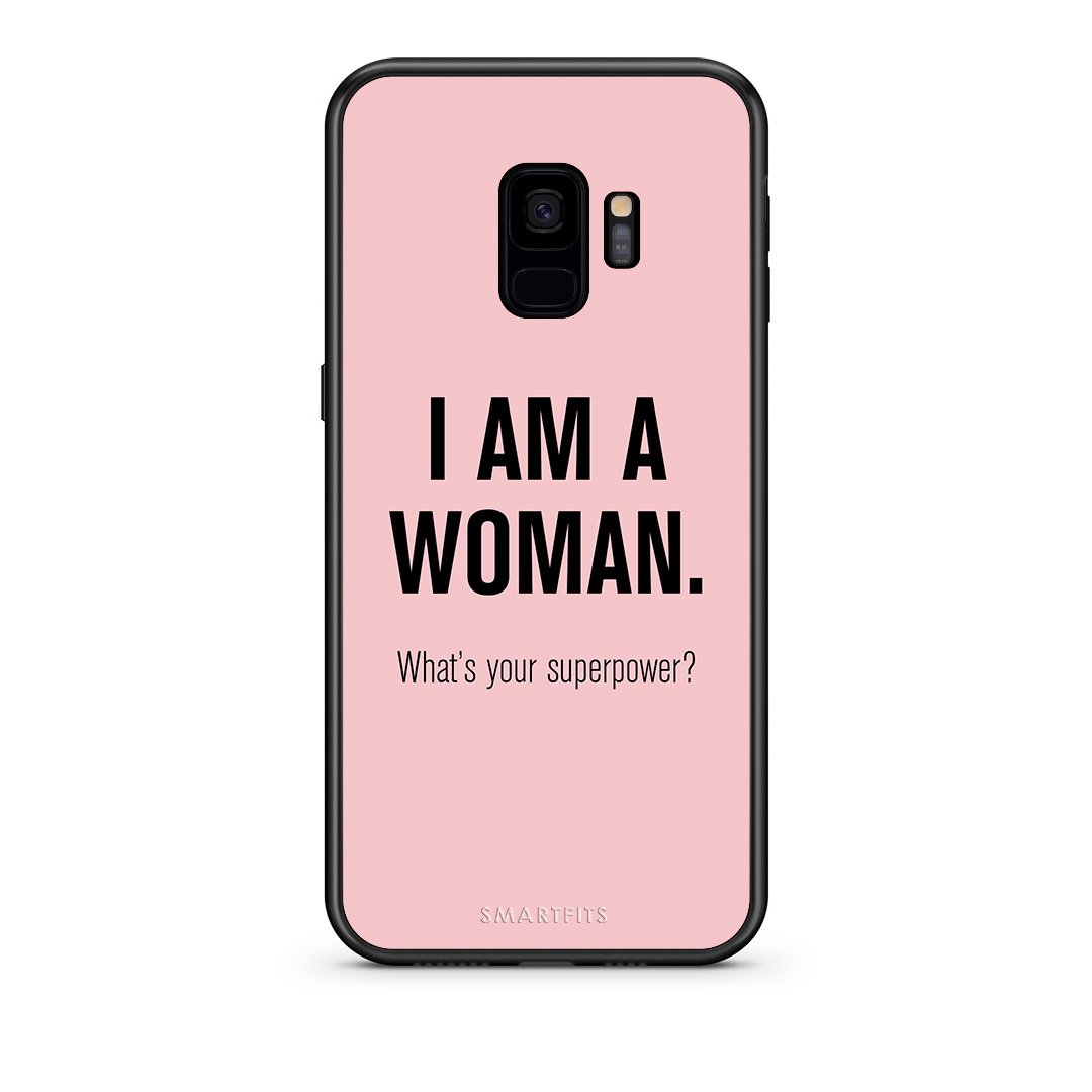 samsung s9 Superpower Woman θήκη από τη Smartfits με σχέδιο στο πίσω μέρος και μαύρο περίβλημα | Smartphone case with colorful back and black bezels by Smartfits
