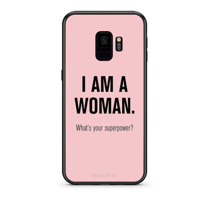 samsung s9 Superpower Woman θήκη από τη Smartfits με σχέδιο στο πίσω μέρος και μαύρο περίβλημα | Smartphone case with colorful back and black bezels by Smartfits