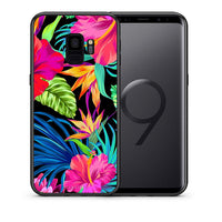 Thumbnail for Θήκη Samsung S9 Tropical Flowers από τη Smartfits με σχέδιο στο πίσω μέρος και μαύρο περίβλημα | Samsung S9 Tropical Flowers case with colorful back and black bezels