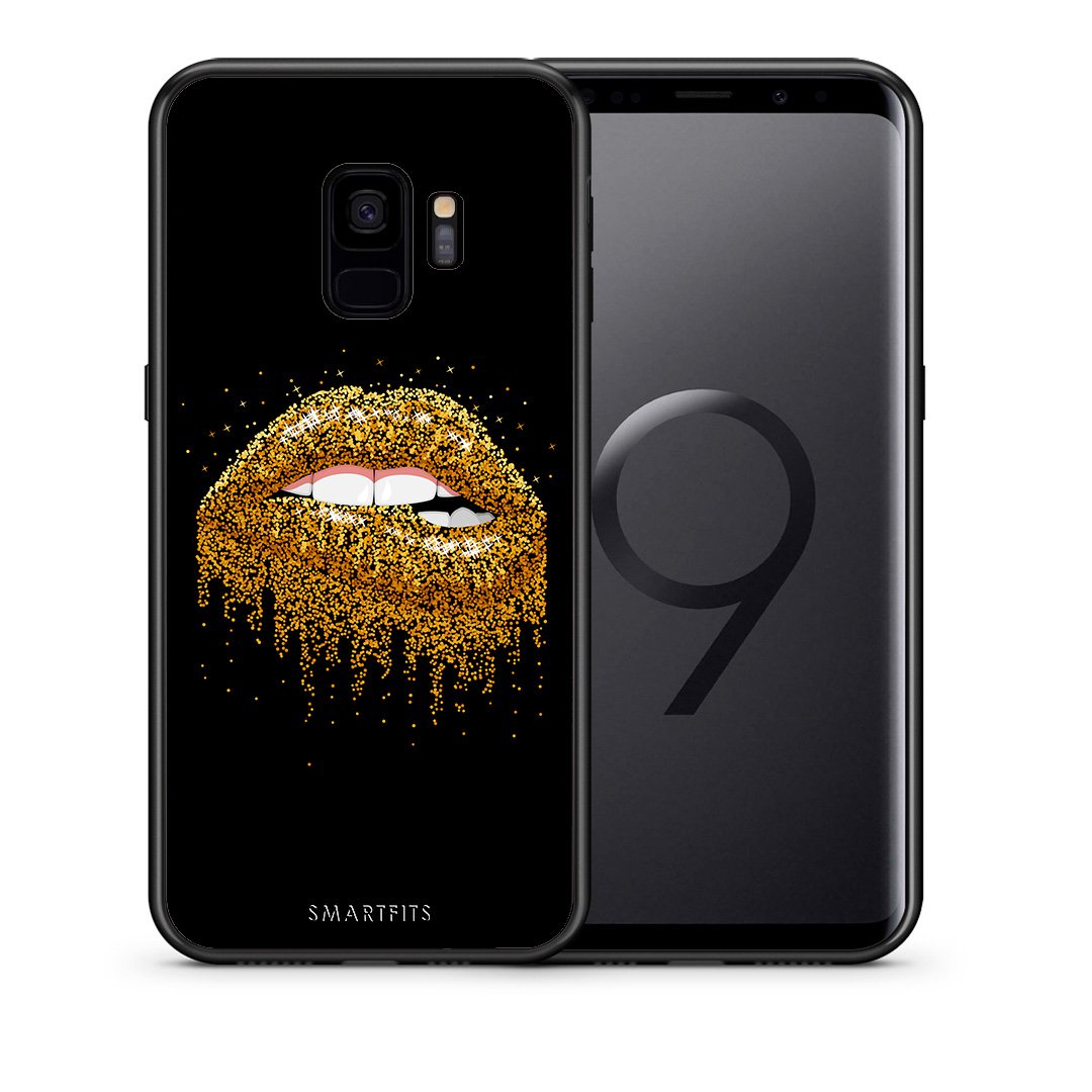 Θήκη Samsung S9 Golden Valentine από τη Smartfits με σχέδιο στο πίσω μέρος και μαύρο περίβλημα | Samsung S9 Golden Valentine case with colorful back and black bezels