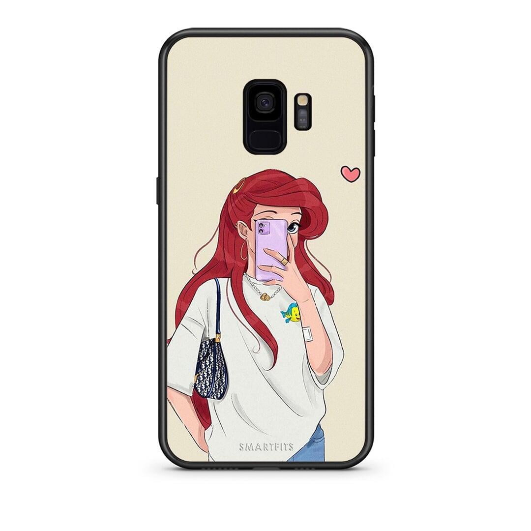 samsung s9 Walking Mermaid Θήκη από τη Smartfits με σχέδιο στο πίσω μέρος και μαύρο περίβλημα | Smartphone case with colorful back and black bezels by Smartfits