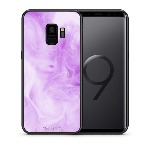 Θήκη Samsung S9 Lavender Watercolor από τη Smartfits με σχέδιο στο πίσω μέρος και μαύρο περίβλημα | Samsung S9 Lavender Watercolor case with colorful back and black bezels