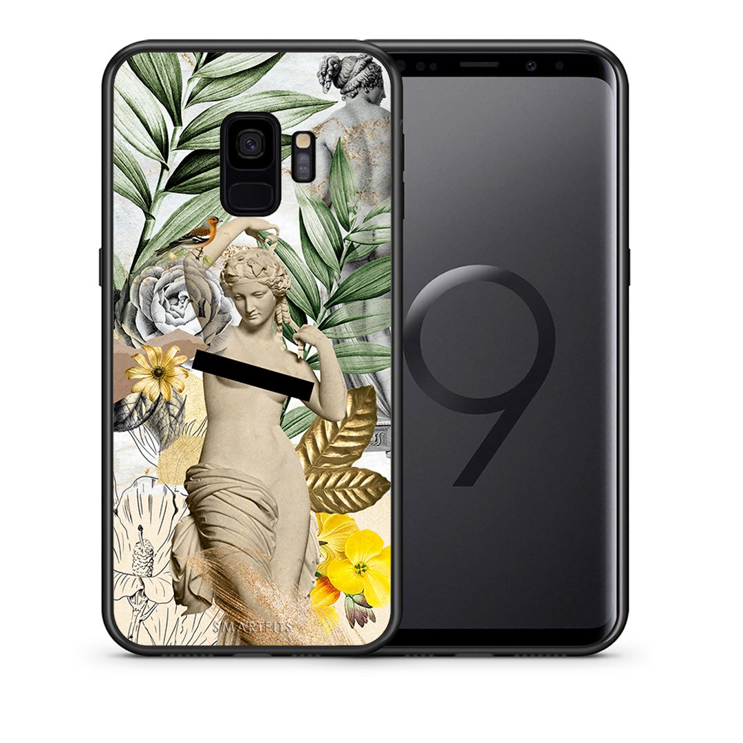 Θήκη Samsung S9 Woman Statue από τη Smartfits με σχέδιο στο πίσω μέρος και μαύρο περίβλημα | Samsung S9 Woman Statue case with colorful back and black bezels