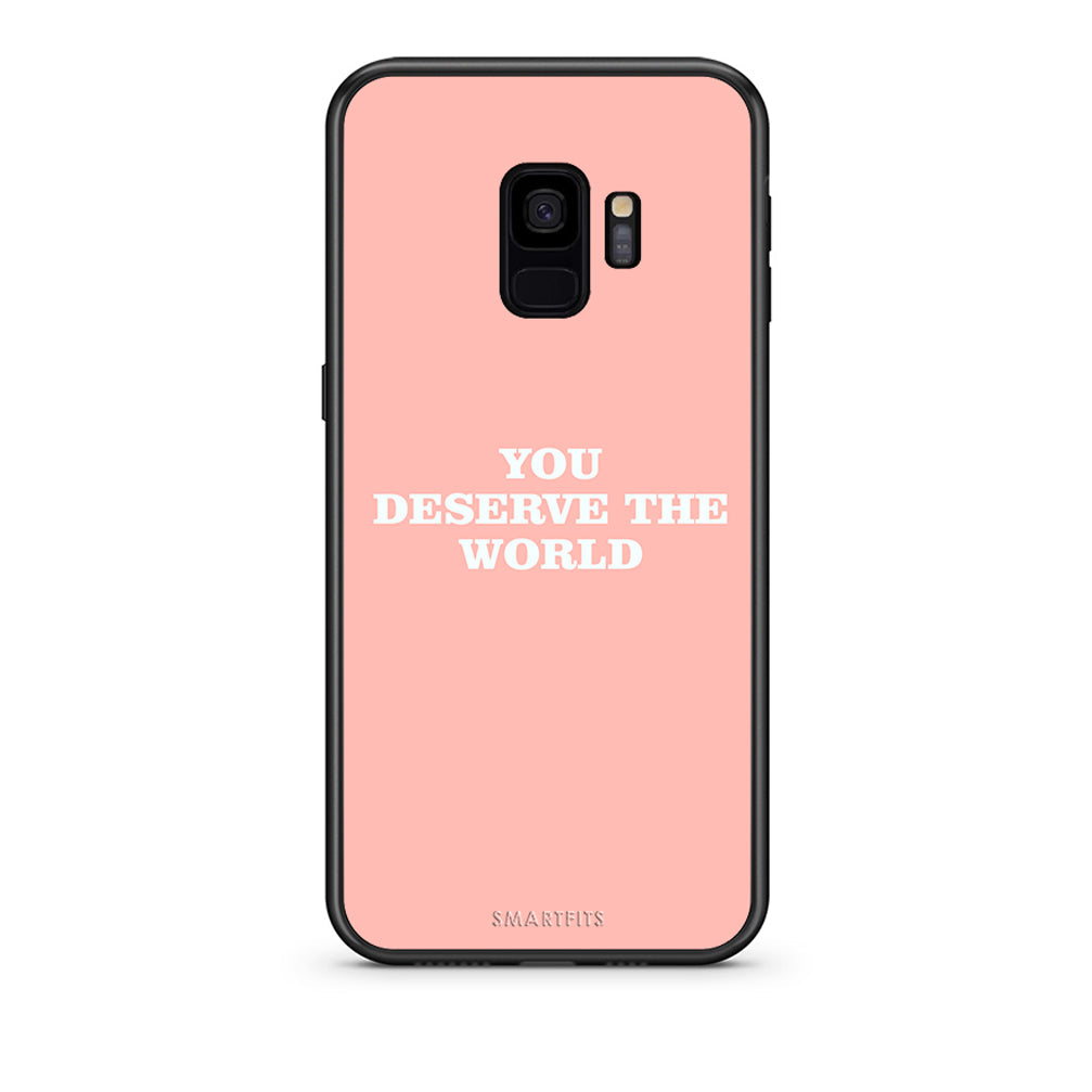 samsung s9 You Deserve The World Θήκη Αγίου Βαλεντίνου από τη Smartfits με σχέδιο στο πίσω μέρος και μαύρο περίβλημα | Smartphone case with colorful back and black bezels by Smartfits