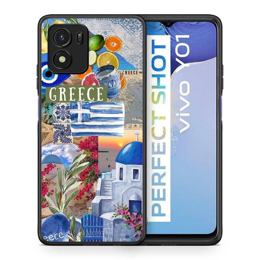 Θήκη Vivo Y01 / Y15s All Greek από τη Smartfits με σχέδιο στο πίσω μέρος και μαύρο περίβλημα | Vivo Y01 / Y15s All Greek case with colorful back and black bezels