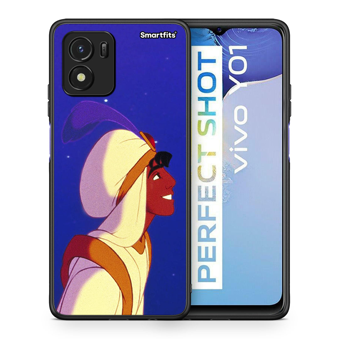 Θήκη Vivo Y01 / Y15s Alladin And Jasmine Love 1 από τη Smartfits με σχέδιο στο πίσω μέρος και μαύρο περίβλημα | Vivo Y01 / Y15s Alladin And Jasmine Love 1 case with colorful back and black bezels