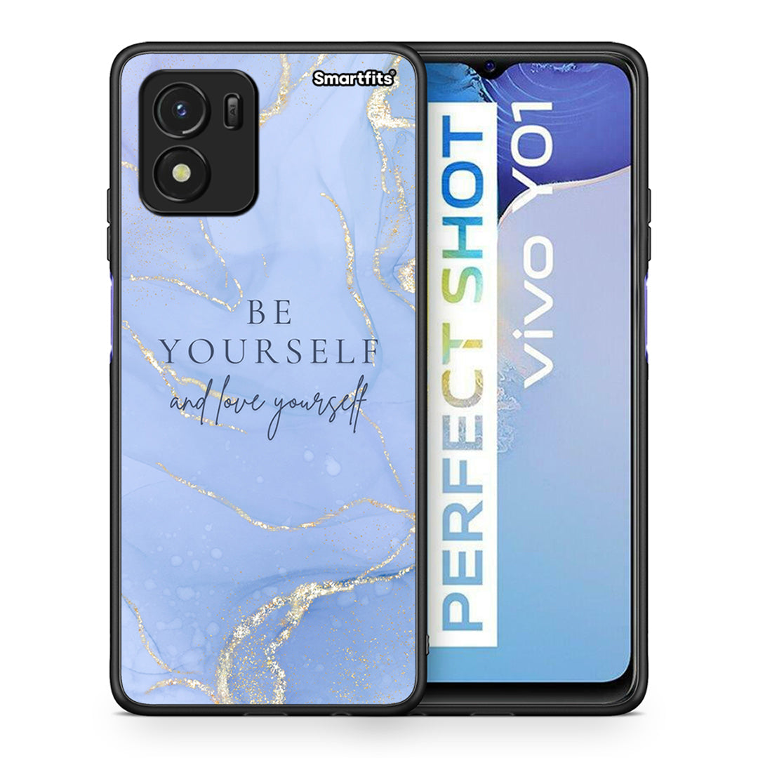 Θήκη Vivo Y01 / Y15s Be Yourself από τη Smartfits με σχέδιο στο πίσω μέρος και μαύρο περίβλημα | Vivo Y01 / Y15s Be Yourself case with colorful back and black bezels
