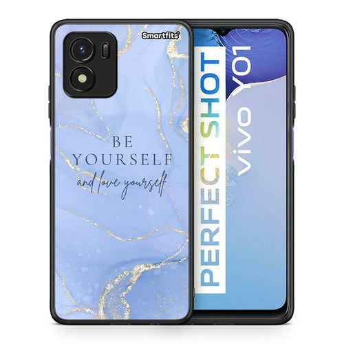 Θήκη Vivo Y01 / Y15s Be Yourself από τη Smartfits με σχέδιο στο πίσω μέρος και μαύρο περίβλημα | Vivo Y01 / Y15s Be Yourself case with colorful back and black bezels