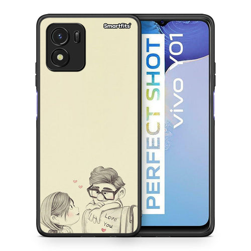 Θήκη Vivo Y01 / Y15s Carl And Ellie από τη Smartfits με σχέδιο στο πίσω μέρος και μαύρο περίβλημα | Vivo Y01 / Y15s Carl And Ellie case with colorful back and black bezels