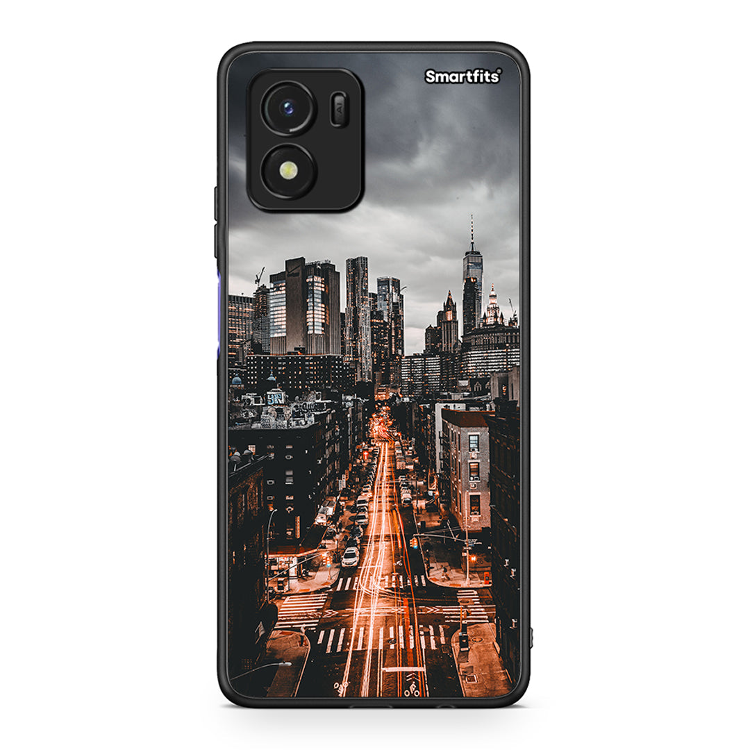 Vivo Y01 / Y15s City Lights θήκη από τη Smartfits με σχέδιο στο πίσω μέρος και μαύρο περίβλημα | Smartphone case with colorful back and black bezels by Smartfits
