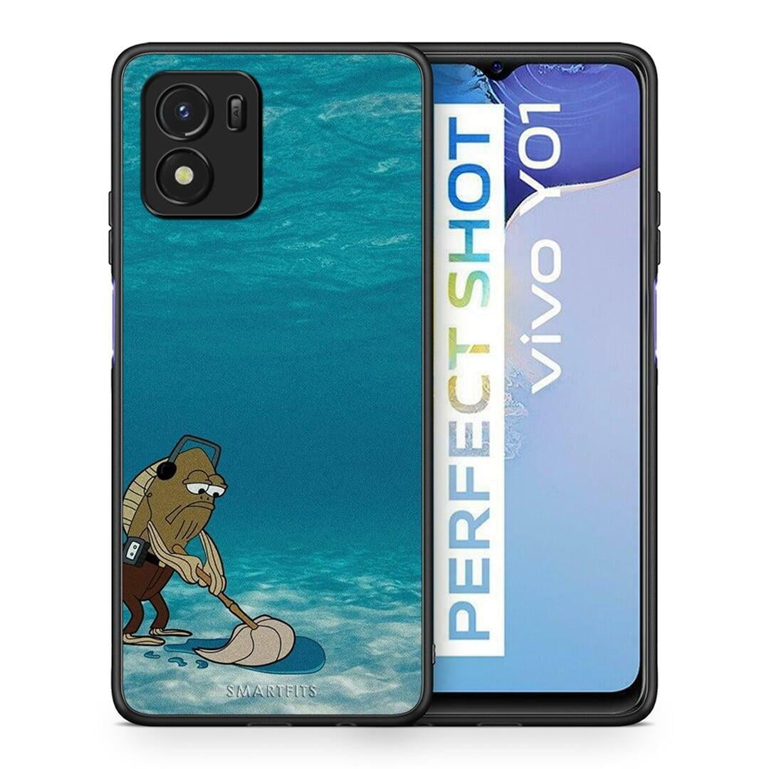 Θήκη Vivo Y01 / Y15s Clean The Ocean από τη Smartfits με σχέδιο στο πίσω μέρος και μαύρο περίβλημα | Vivo Y01 / Y15s Clean The Ocean case with colorful back and black bezels