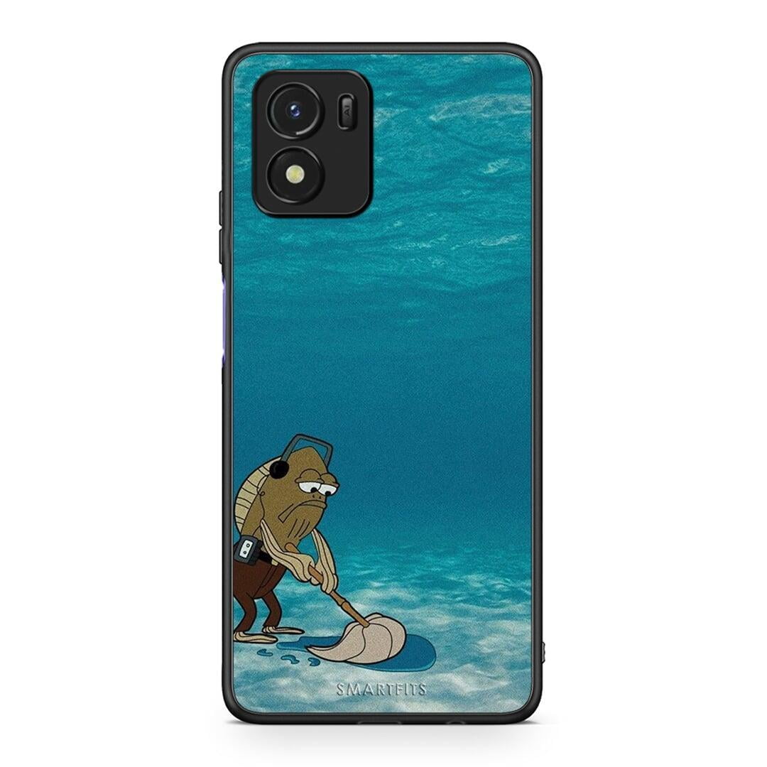 Vivo Y01 / Y15s Clean The Ocean Θήκη από τη Smartfits με σχέδιο στο πίσω μέρος και μαύρο περίβλημα | Smartphone case with colorful back and black bezels by Smartfits