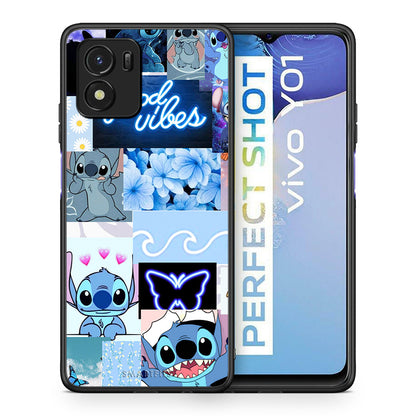 Θήκη Αγίου Βαλεντίνου Vivo Y01 / Y15s Collage Good Vibes από τη Smartfits με σχέδιο στο πίσω μέρος και μαύρο περίβλημα | Vivo Y01 / Y15s Collage Good Vibes case with colorful back and black bezels