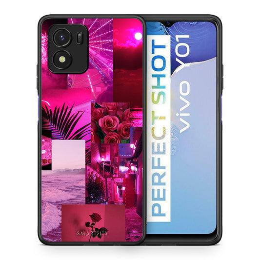 Θήκη Αγίου Βαλεντίνου Vivo Y01 / Y15s Collage Red Roses από τη Smartfits με σχέδιο στο πίσω μέρος και μαύρο περίβλημα | Vivo Y01 / Y15s Collage Red Roses case with colorful back and black bezels