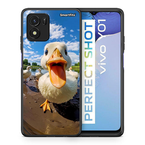 Θήκη Vivo Y01 / Y15s Duck Face από τη Smartfits με σχέδιο στο πίσω μέρος και μαύρο περίβλημα | Vivo Y01 / Y15s Duck Face case with colorful back and black bezels