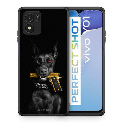 Θήκη Αγίου Βαλεντίνου Vivo Y01 / Y15s Golden Gun από τη Smartfits με σχέδιο στο πίσω μέρος και μαύρο περίβλημα | Vivo Y01 / Y15s Golden Gun case with colorful back and black bezels