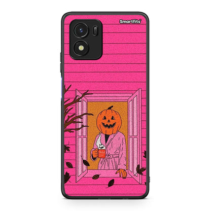 Vivo Y01 / Y15s Halloween Pumpkin Lady θήκη από τη Smartfits με σχέδιο στο πίσω μέρος και μαύρο περίβλημα | Smartphone case with colorful back and black bezels by Smartfits