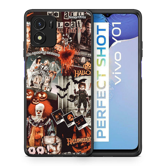 Θήκη Vivo Y01 / Y15s Halloween Spooky Season από τη Smartfits με σχέδιο στο πίσω μέρος και μαύρο περίβλημα | Vivo Y01 / Y15s Halloween Spooky Season case with colorful back and black bezels