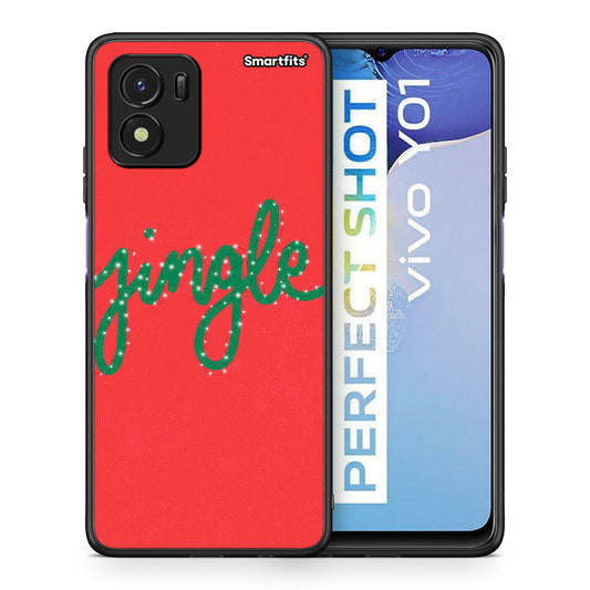 Θήκη Vivo Y01 / Y15s Jingle Xmas από τη Smartfits με σχέδιο στο πίσω μέρος και μαύρο περίβλημα | Vivo Y01 / Y15s Jingle Xmas case with colorful back and black bezels