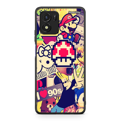 Vivo Y01 / Y15s Love The 90s θήκη από τη Smartfits με σχέδιο στο πίσω μέρος και μαύρο περίβλημα | Smartphone case with colorful back and black bezels by Smartfits