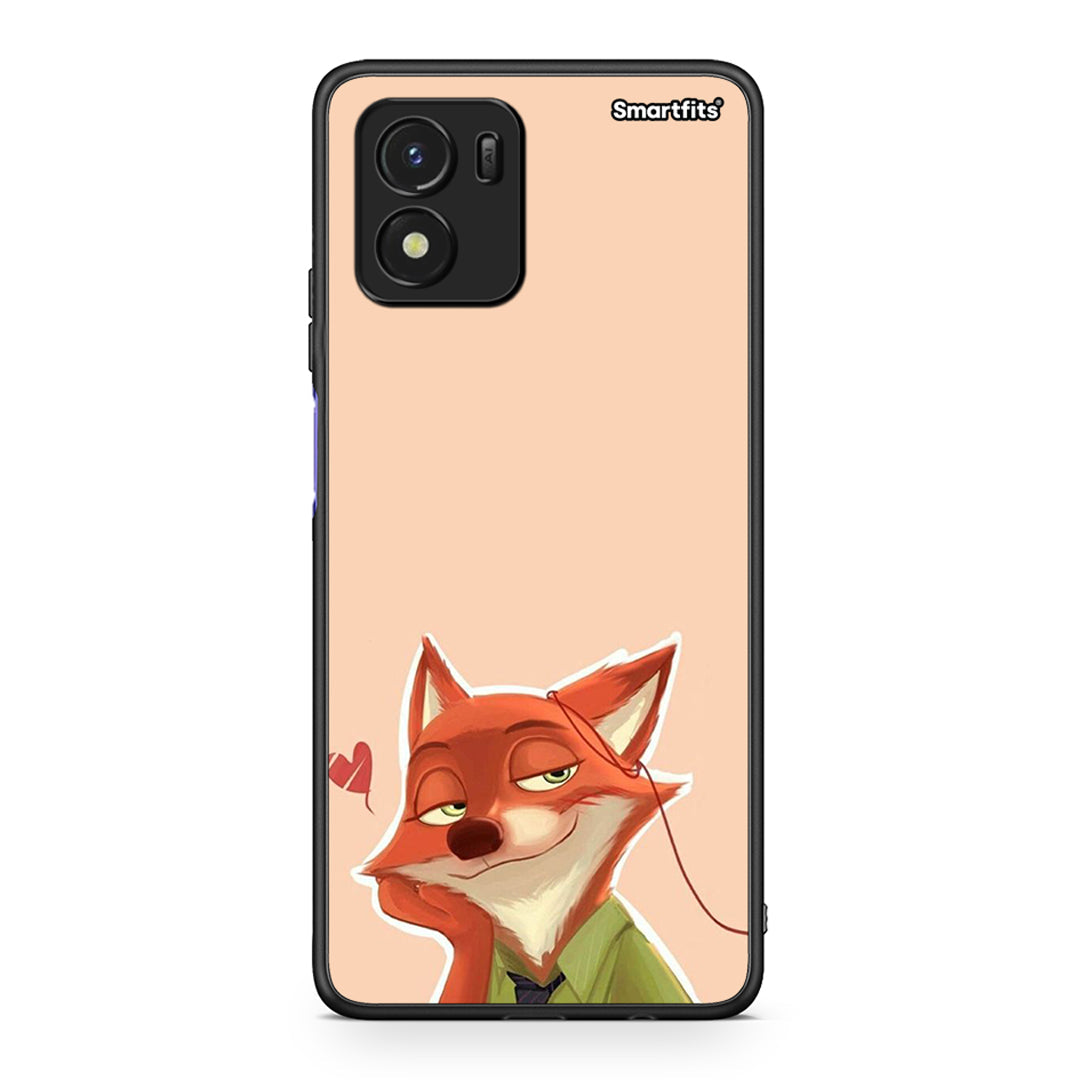 Vivo Y01 / Y15s Nick Wilde And Judy Hopps Love 1 θήκη από τη Smartfits με σχέδιο στο πίσω μέρος και μαύρο περίβλημα | Smartphone case with colorful back and black bezels by Smartfits