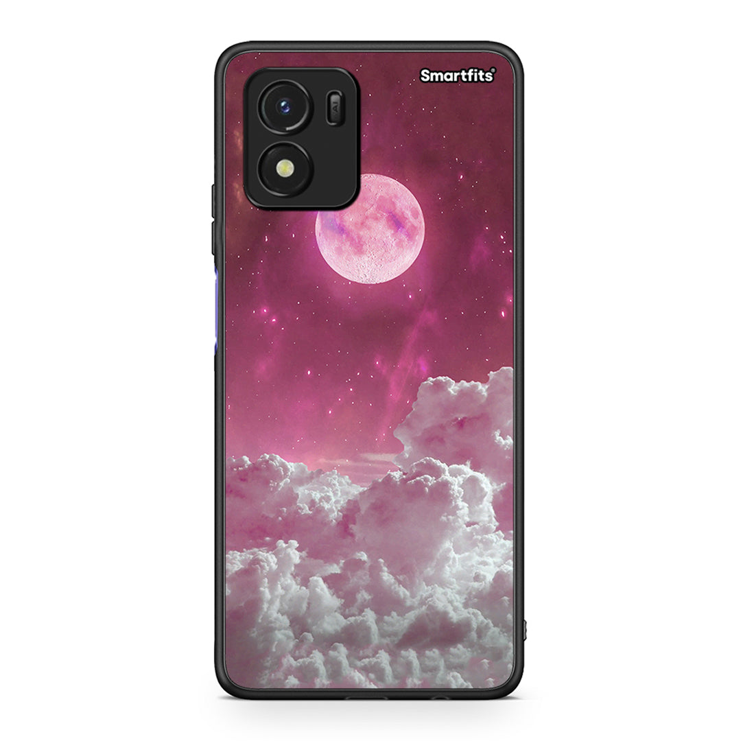 Vivo Y01 / Y15s Pink Moon θήκη από τη Smartfits με σχέδιο στο πίσω μέρος και μαύρο περίβλημα | Smartphone case with colorful back and black bezels by Smartfits