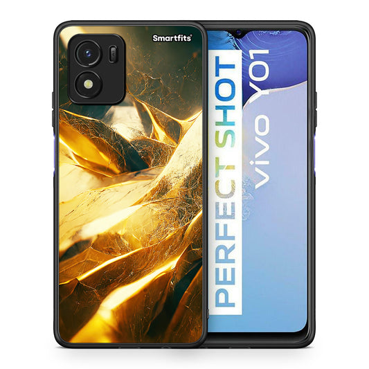Θήκη Vivo Y01 / Y15s Real Gold από τη Smartfits με σχέδιο στο πίσω μέρος και μαύρο περίβλημα | Vivo Y01 / Y15s Real Gold case with colorful back and black bezels
