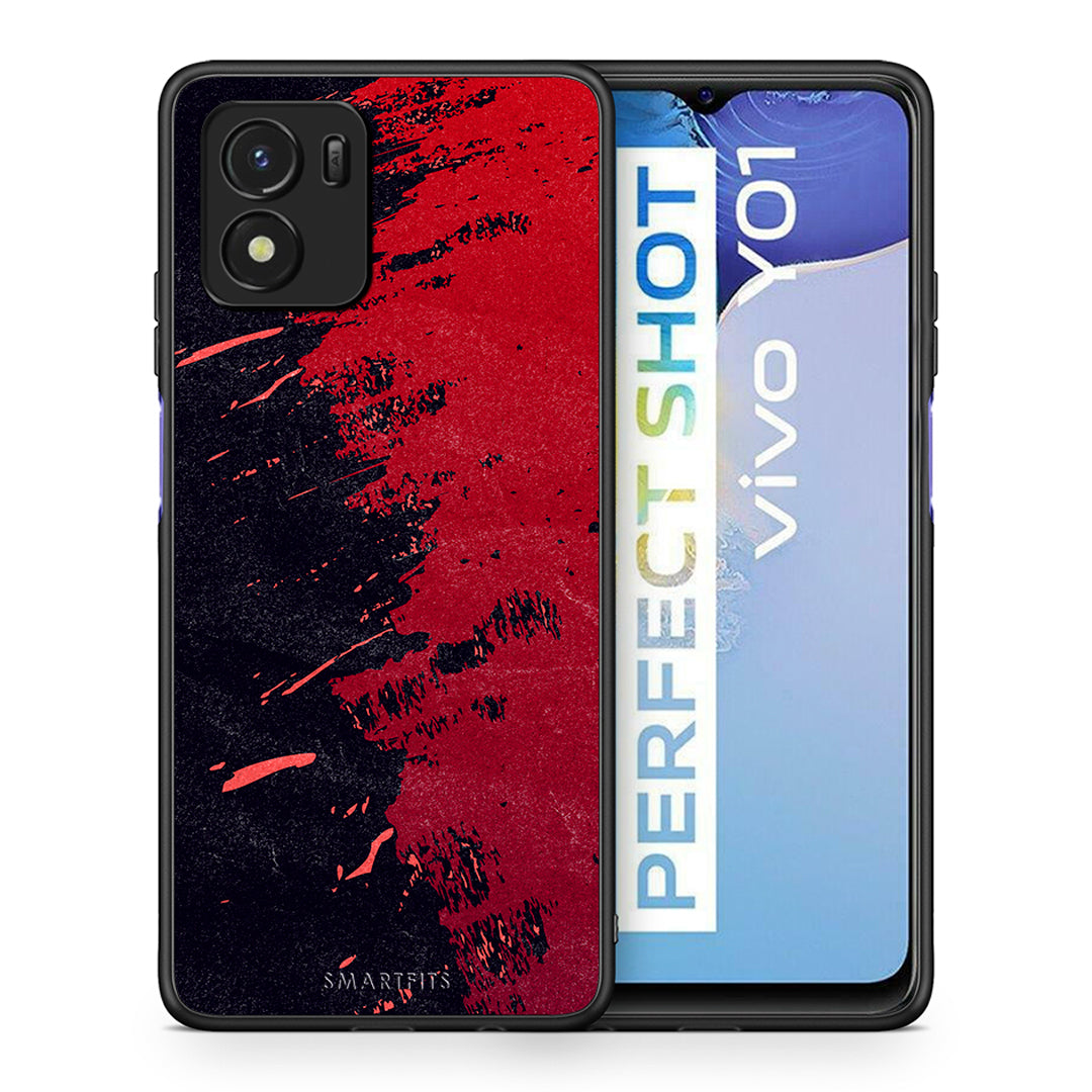 Θήκη Αγίου Βαλεντίνου Vivo Y01 / Y15s Red Paint από τη Smartfits με σχέδιο στο πίσω μέρος και μαύρο περίβλημα | Vivo Y01 / Y15s Red Paint case with colorful back and black bezels