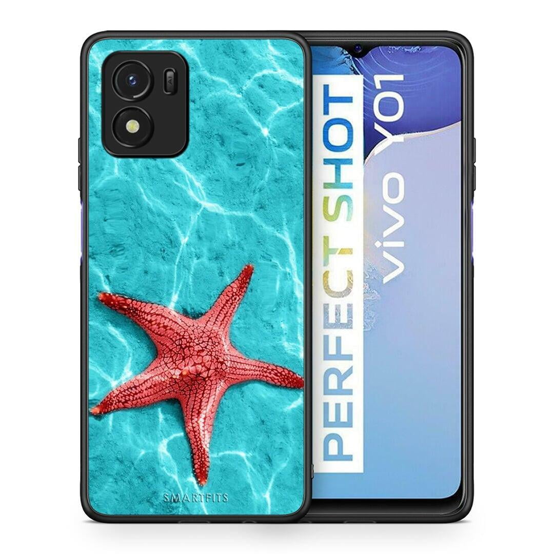 Θήκη Vivo Y01 / Y15s Red Starfish από τη Smartfits με σχέδιο στο πίσω μέρος και μαύρο περίβλημα | Vivo Y01 / Y15s Red Starfish case with colorful back and black bezels