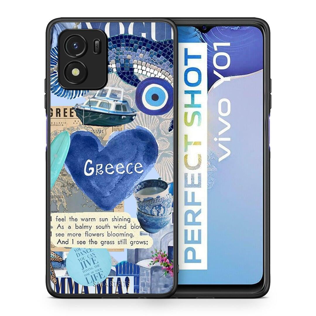 Θήκη Vivo Y01 / Y15s Summer In Greece από τη Smartfits με σχέδιο στο πίσω μέρος και μαύρο περίβλημα | Vivo Y01 / Y15s Summer In Greece case with colorful back and black bezels