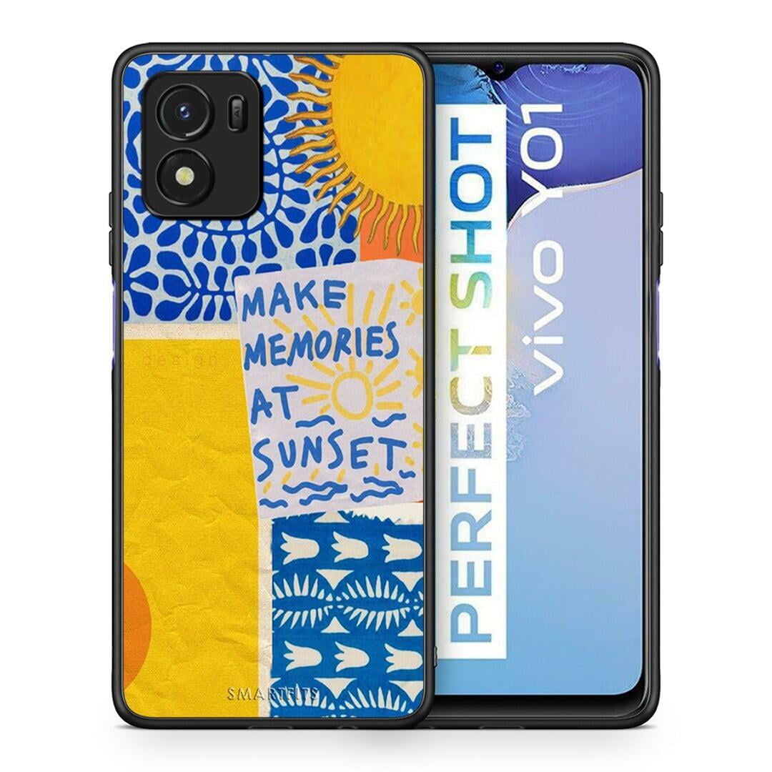 Θήκη Vivo Y01 / Y15s Sunset Memories από τη Smartfits με σχέδιο στο πίσω μέρος και μαύρο περίβλημα | Vivo Y01 / Y15s Sunset Memories case with colorful back and black bezels