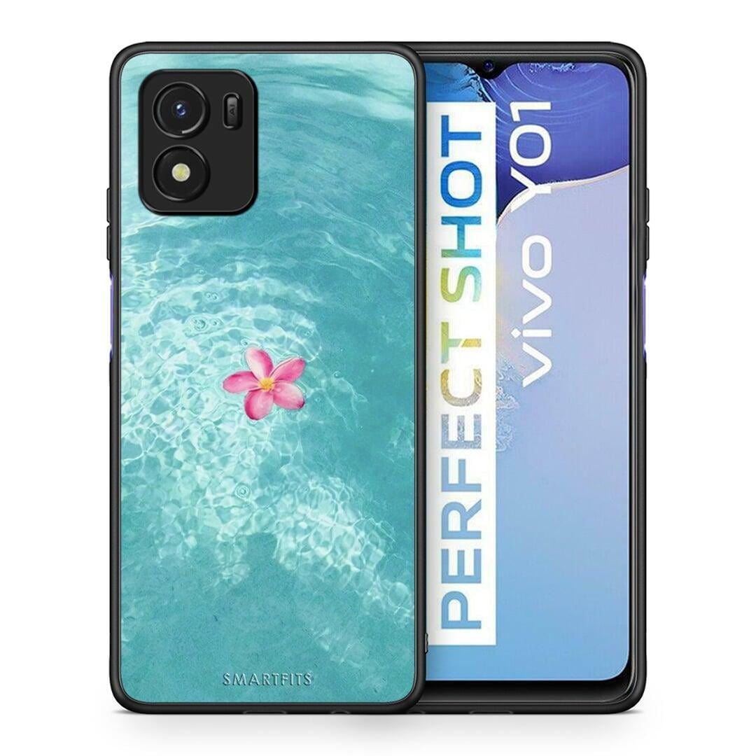 Θήκη Vivo Y01 / Y15s Water Flower από τη Smartfits με σχέδιο στο πίσω μέρος και μαύρο περίβλημα | Vivo Y01 / Y15s Water Flower case with colorful back and black bezels