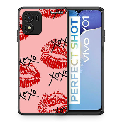 Θήκη Vivo Y01 / Y15s XOXO Lips από τη Smartfits με σχέδιο στο πίσω μέρος και μαύρο περίβλημα | Vivo Y01 / Y15s XOXO Lips case with colorful back and black bezels