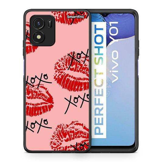 Θήκη Vivo Y01 / Y15s XOXO Lips από τη Smartfits με σχέδιο στο πίσω μέρος και μαύρο περίβλημα | Vivo Y01 / Y15s XOXO Lips case with colorful back and black bezels