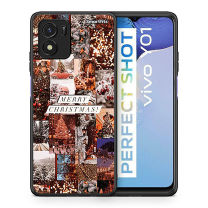 Θήκη Vivo Y01 / Y15s Xmas Collage από τη Smartfits με σχέδιο στο πίσω μέρος και μαύρο περίβλημα | Vivo Y01 / Y15s Xmas Collage case with colorful back and black bezels