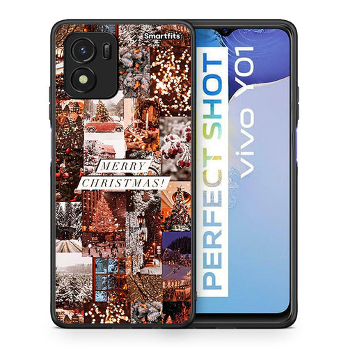 Θήκη Vivo Y01 / Y15s Xmas Collage από τη Smartfits με σχέδιο στο πίσω μέρος και μαύρο περίβλημα | Vivo Y01 / Y15s Xmas Collage case with colorful back and black bezels