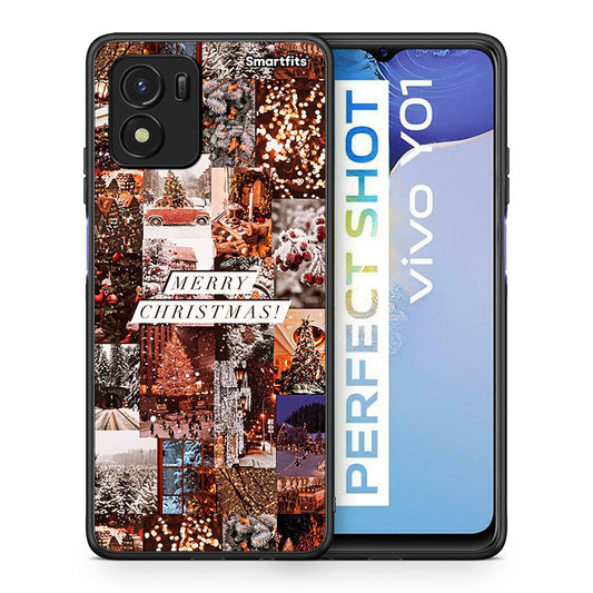 Θήκη Vivo Y01 / Y15s Xmas Collage από τη Smartfits με σχέδιο στο πίσω μέρος και μαύρο περίβλημα | Vivo Y01 / Y15s Xmas Collage case with colorful back and black bezels
