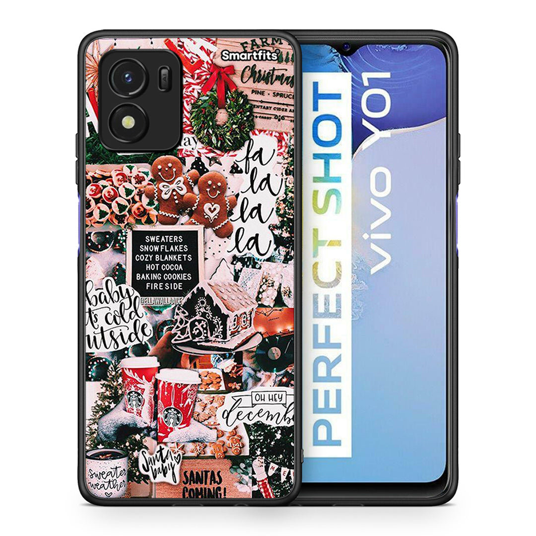 Θήκη Vivo Y01 / Y15s Xmas Habbits από τη Smartfits με σχέδιο στο πίσω μέρος και μαύρο περίβλημα | Vivo Y01 / Y15s Xmas Habbits case with colorful back and black bezels