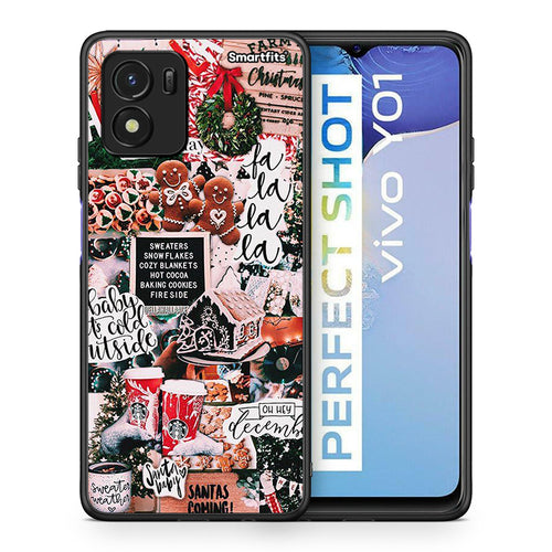 Θήκη Vivo Y01 / Y15s Xmas Habbits από τη Smartfits με σχέδιο στο πίσω μέρος και μαύρο περίβλημα | Vivo Y01 / Y15s Xmas Habbits case with colorful back and black bezels