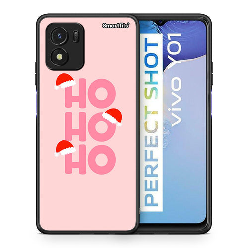 Θήκη Vivo Y01 / Y15s Xmas Ho Ho Ho από τη Smartfits με σχέδιο στο πίσω μέρος και μαύρο περίβλημα | Vivo Y01 / Y15s Xmas Ho Ho Ho case with colorful back and black bezels