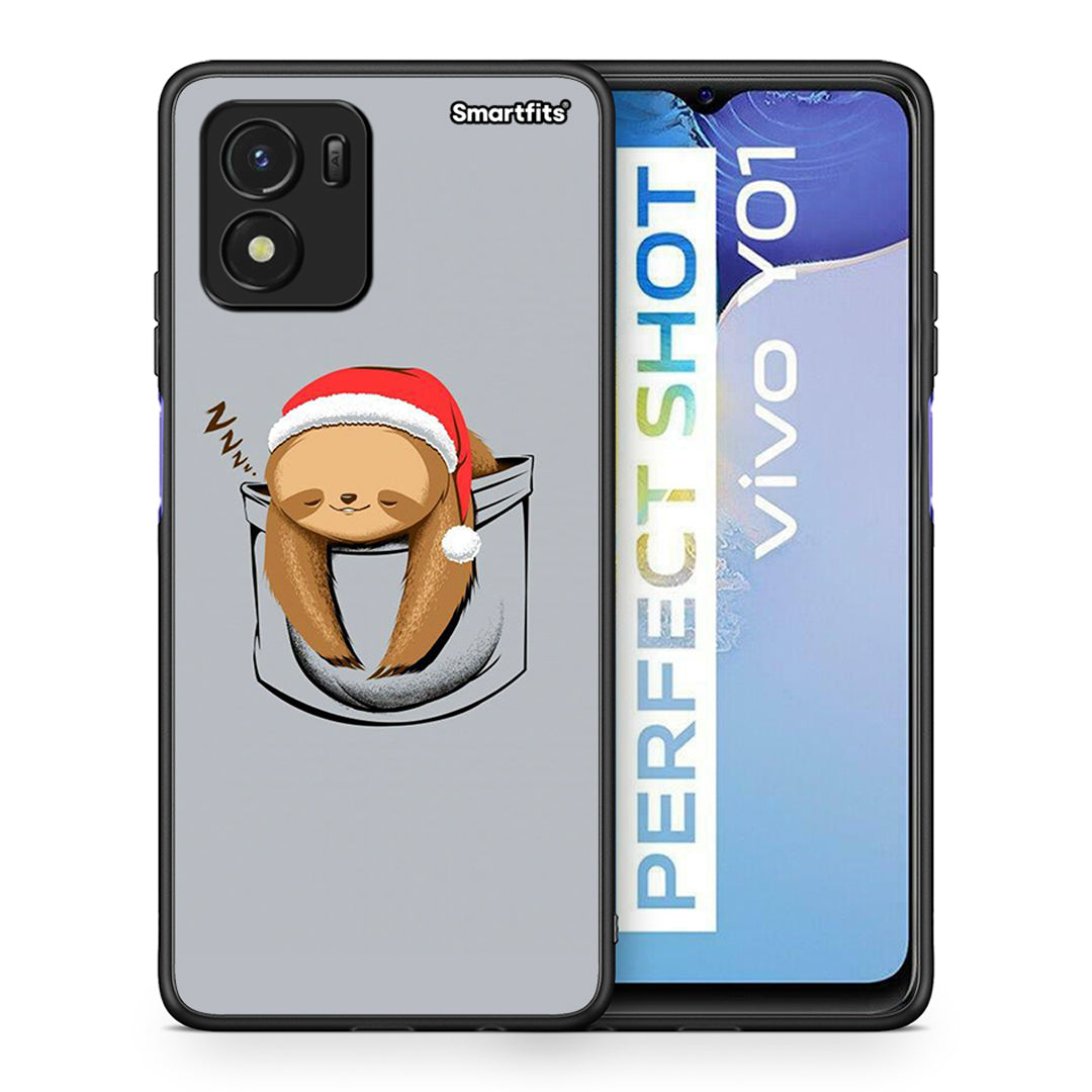 Θήκη Vivo Y01 / Y15s Xmas Zzzz από τη Smartfits με σχέδιο στο πίσω μέρος και μαύρο περίβλημα | Vivo Y01 / Y15s Xmas Zzzz case with colorful back and black bezels