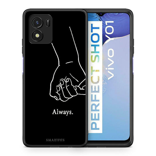 Θήκη Αγίου Βαλεντίνου Vivo Y01 / Y15s Always & Forever 2 από τη Smartfits με σχέδιο στο πίσω μέρος και μαύρο περίβλημα | Vivo Y01 / Y15s Always & Forever 2 case with colorful back and black bezels