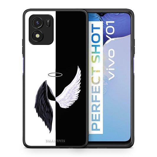 Θήκη Vivo Y01 / Y15s Angels Demons από τη Smartfits με σχέδιο στο πίσω μέρος και μαύρο περίβλημα | Vivo Y01 / Y15s Angels Demons case with colorful back and black bezels