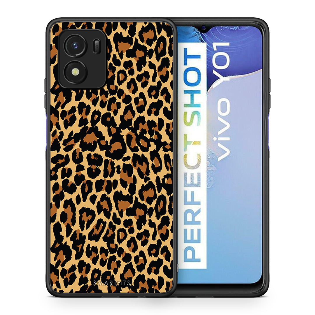 Θήκη Vivo Y01 / Y15s Leopard Animal από τη Smartfits με σχέδιο στο πίσω μέρος και μαύρο περίβλημα | Vivo Y01 / Y15s Leopard Animal case with colorful back and black bezels