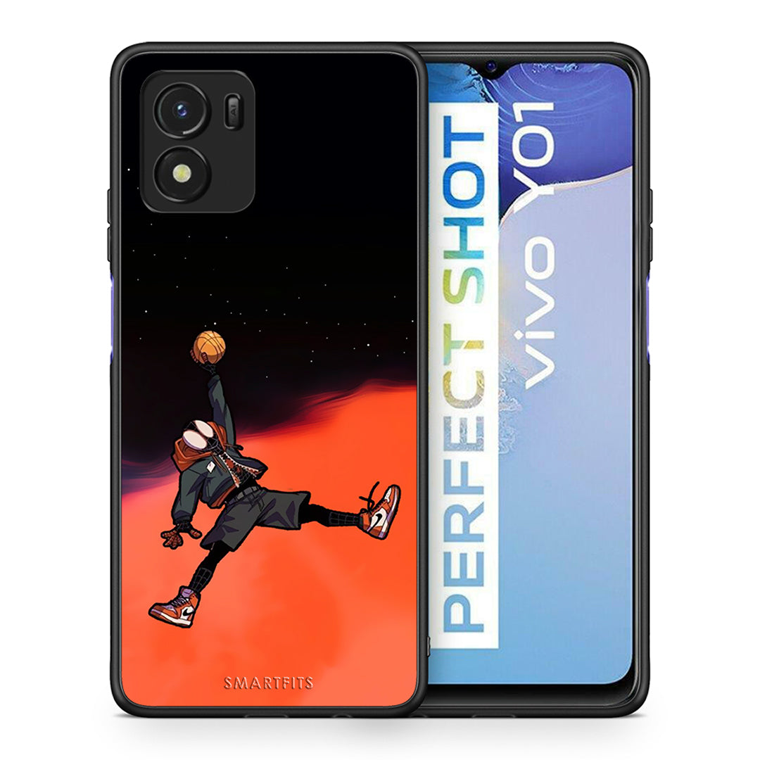 Θήκη Vivo Y01 / Y15s Basketball Hero από τη Smartfits με σχέδιο στο πίσω μέρος και μαύρο περίβλημα | Vivo Y01 / Y15s Basketball Hero case with colorful back and black bezels