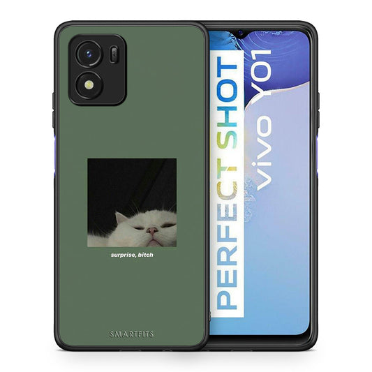 Θήκη Vivo Y01 / Y15s Bitch Surprise από τη Smartfits με σχέδιο στο πίσω μέρος και μαύρο περίβλημα | Vivo Y01 / Y15s Bitch Surprise case with colorful back and black bezels