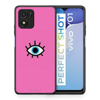 Thumbnail for Θήκη Vivo Y01 / Y15s Blue Eye Pink από τη Smartfits με σχέδιο στο πίσω μέρος και μαύρο περίβλημα | Vivo Y01 / Y15s Blue Eye Pink case with colorful back and black bezels