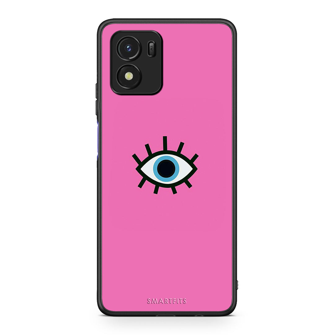 Vivo Y01 / Y15s Blue Eye Pink θήκη από τη Smartfits με σχέδιο στο πίσω μέρος και μαύρο περίβλημα | Smartphone case with colorful back and black bezels by Smartfits