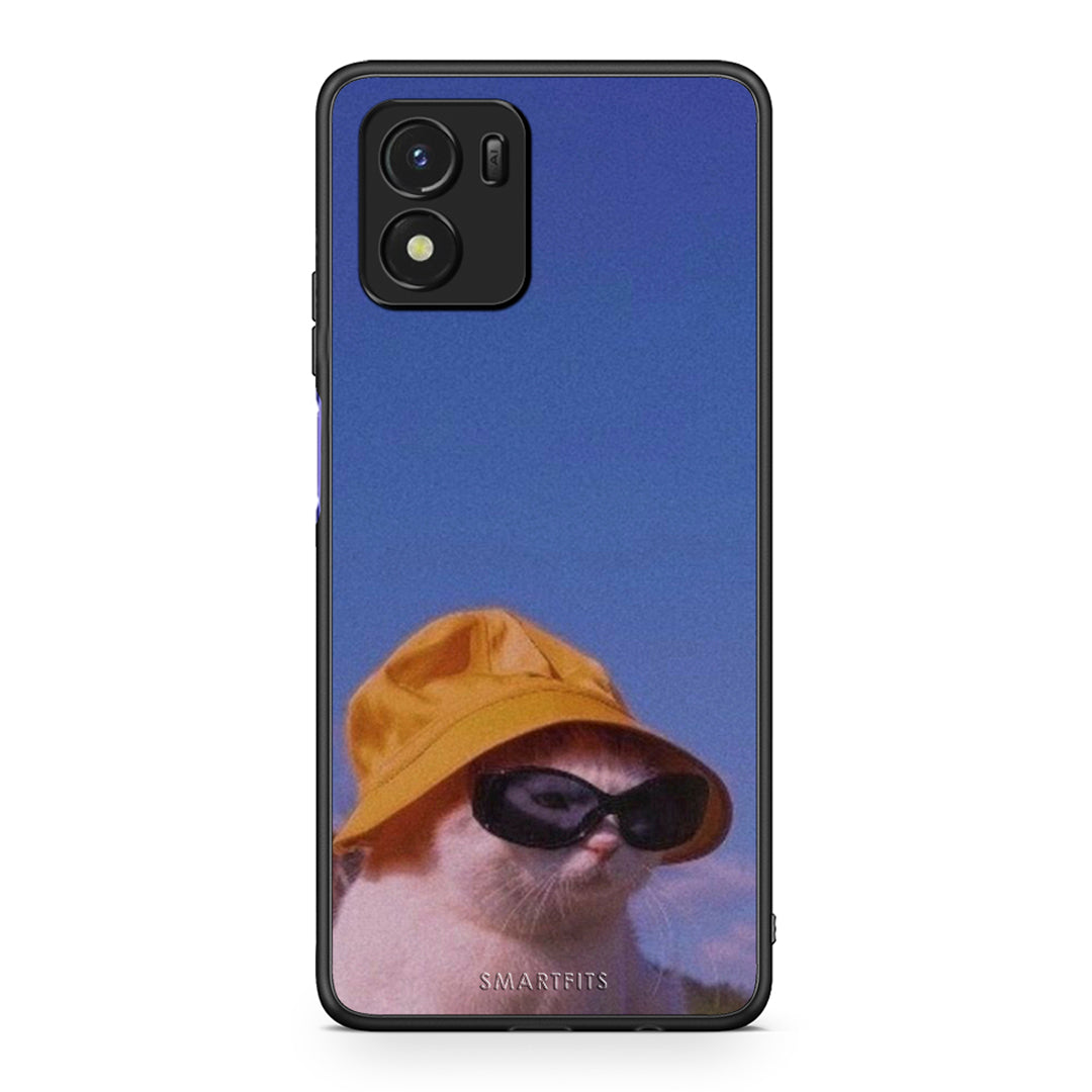 Vivo Y01 / Y15s Cat Diva θήκη από τη Smartfits με σχέδιο στο πίσω μέρος και μαύρο περίβλημα | Smartphone case with colorful back and black bezels by Smartfits